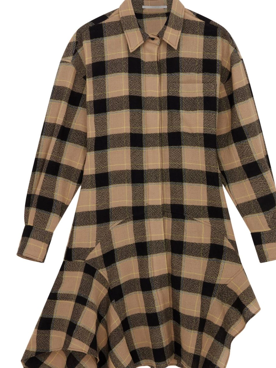 Affordable dress Stella wool check-pattern McCartney Women shirt 0805